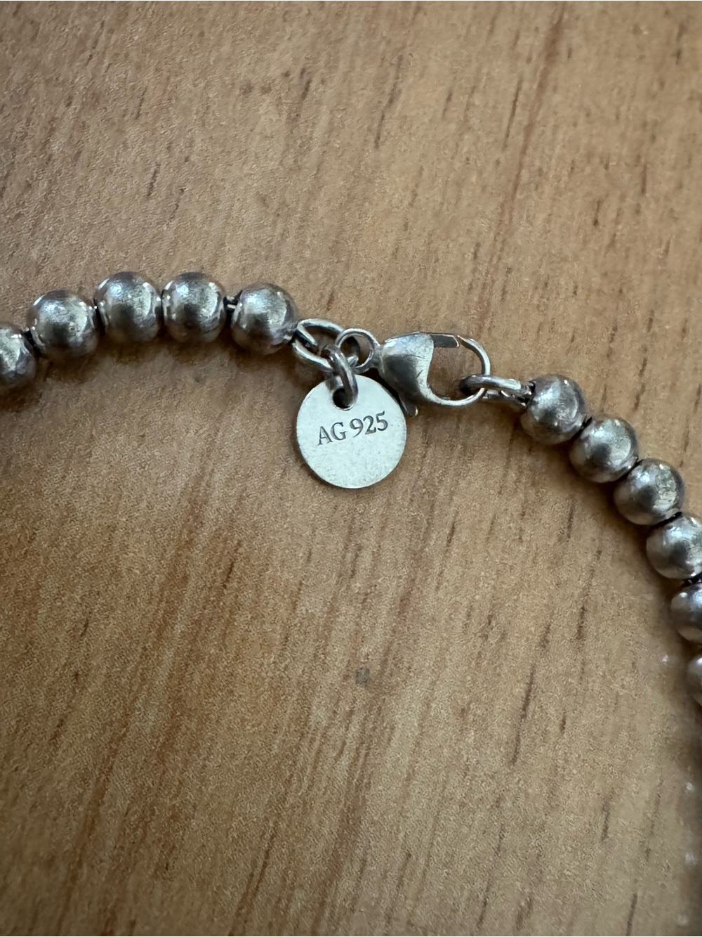 Tiffany & Co Sterling Silver Bead Bracelet with Return to Tiffany Circle Tag - Picture 2 of 5